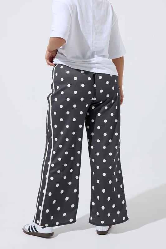 LIMITED COLLECTION Plus Size Black Polka Dot Side Stripe Trousers | Yours Clothing 4