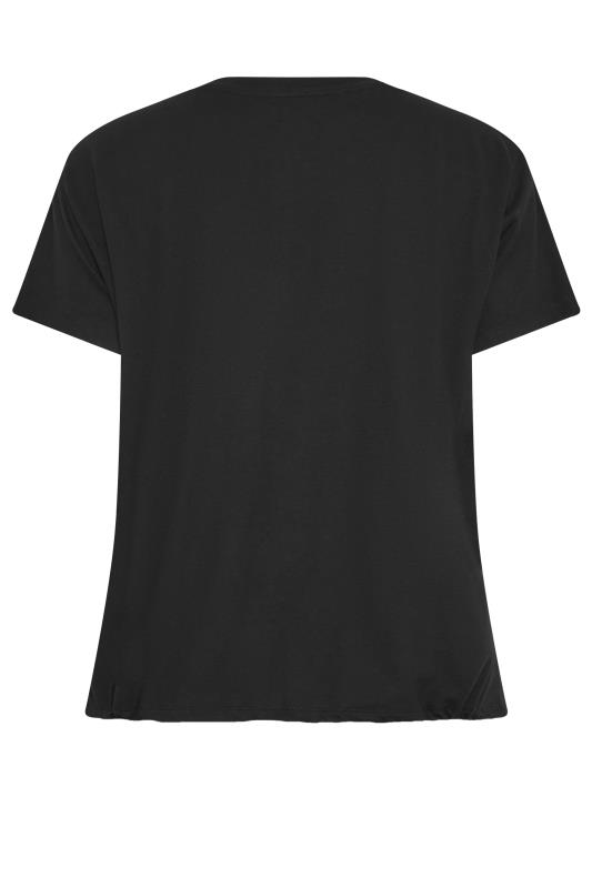 LTS Tall Black Drawstring Hem Cotton T-Shirt | Long Tall Sally 6