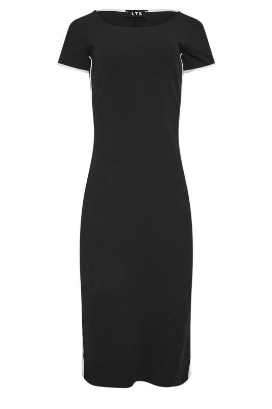 LTS Tall Women's Black Contrast Stripe Detail Midi Dress | Long Tall Sally 5