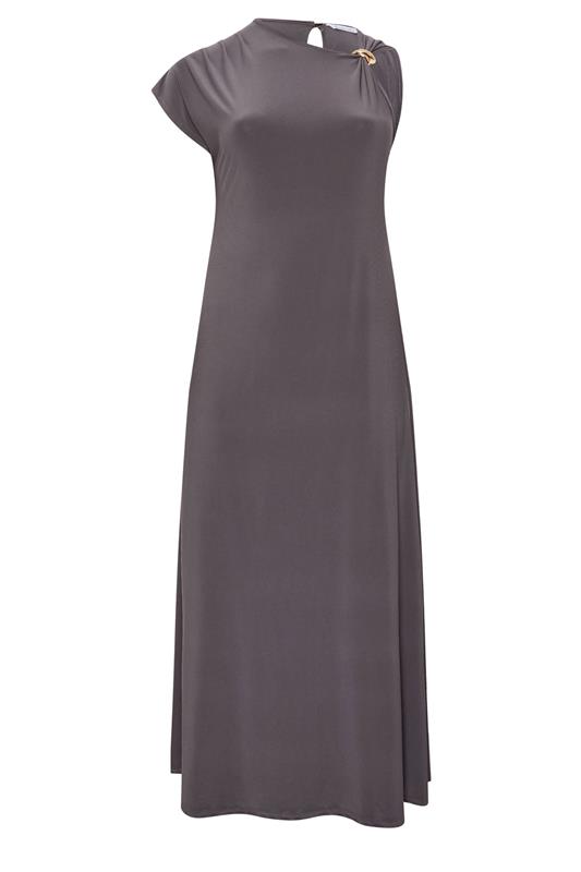 YOURS LONDON Plus Size Grey Metal Buckle Detail Maxi Dress | Yours Clothing 5