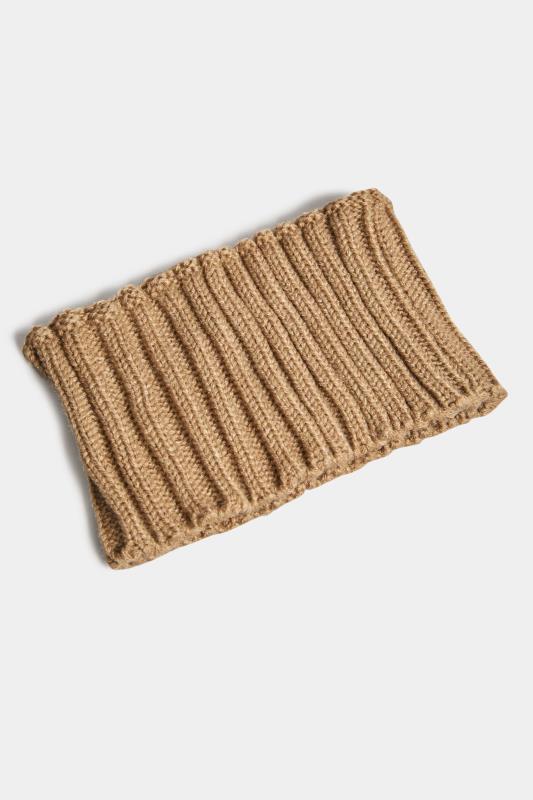 Brown Ribbed Knitted Headband | Yours Clothing 3