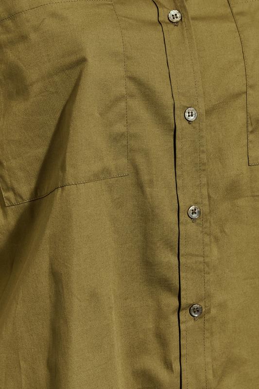 LIMITED COLLECTION Plus Size Khaki Green Oversized Boyfriend Shirt | Yours Clothing 6