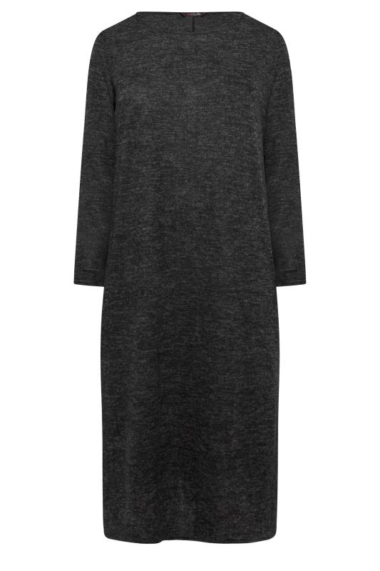 Plus Size Black Knitted Jumper Dress | Yours Clothing 5