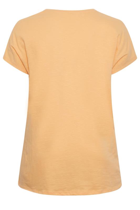 YOURS Curve Plus Size Orange Daisy Embroided T-Shirt | Yours Clothing  7