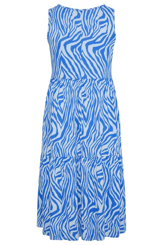 Curve Blue Zebra Print Sleeveless Midaxi Dress 7