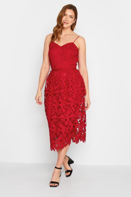 LTS Tall Women's Red Lace Midi Dress | Long Tall Sally 2