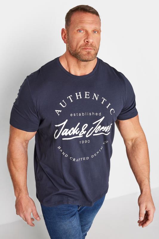 JACK & JONES Big & Tall Navy Blue Dusty T-Shirt 1