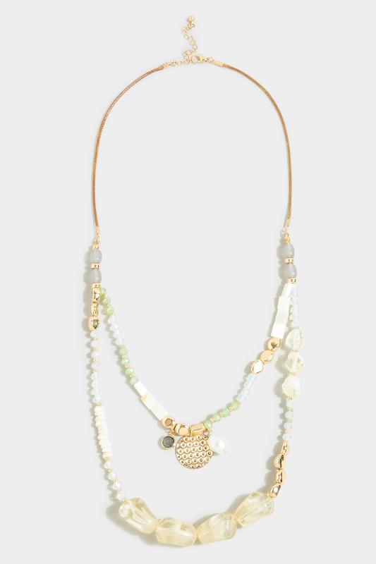 Gold Double Layer Charm Necklace | Yours Clothing 2