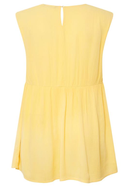 LIMITED COLLECTION Plus Size Yellow Crinkle Boxy Peplum Vest Top | Yours Clothing 8