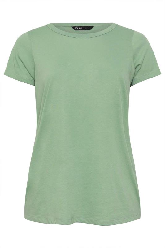 YOURS Plus Size Light Green Essential T-Shirt | Yours Clothing 5