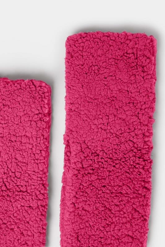 Pink Fluffy Slipper Socks | Yours Clothing  6
