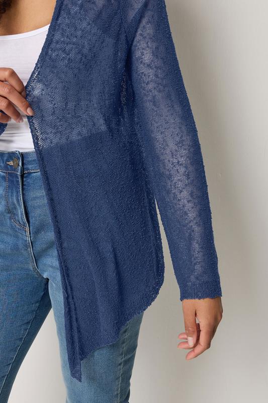 M&Co Navy Blue Textured Lightweight Cardigan | M&Co 4