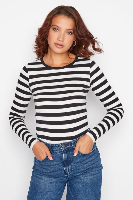 LTS Tall Women's Black Stripe Long Sleeve T-Shirt | Long Tall Sally 1