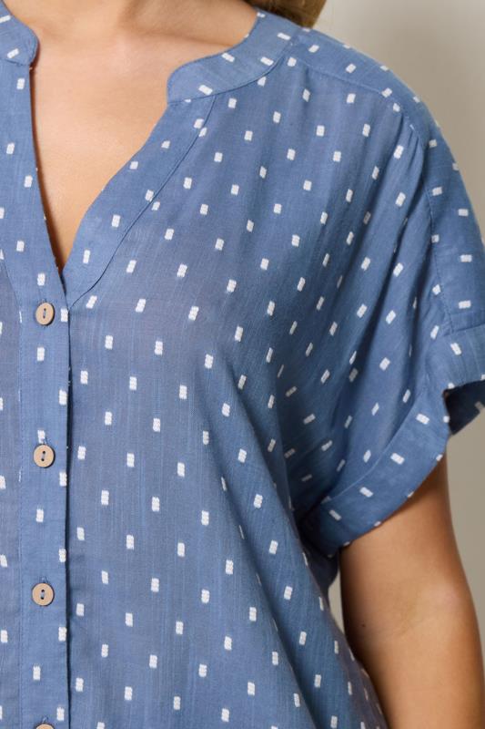M&Co Women's Denim Blue Dobby Shirt | M&Co 4