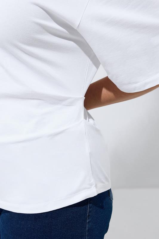LIMITED COLLECTION Plus Size White Corset Seam T-Shirt | Yours Clothing 4
