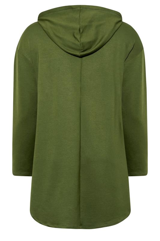 Plus Size Khaki Green 'New York' Dipped Hem Hoodie | Yours Clothing 7