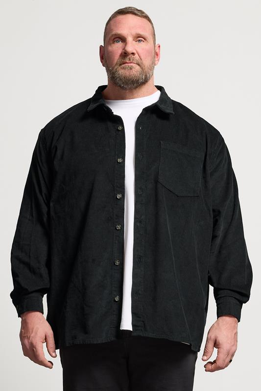 BadRhino Big & Tall Black Corduroy Overshirt | BadRhino 1