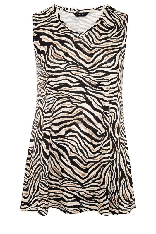 Curve Brown Zebra Print V-Neck Vest Top_F.jpg