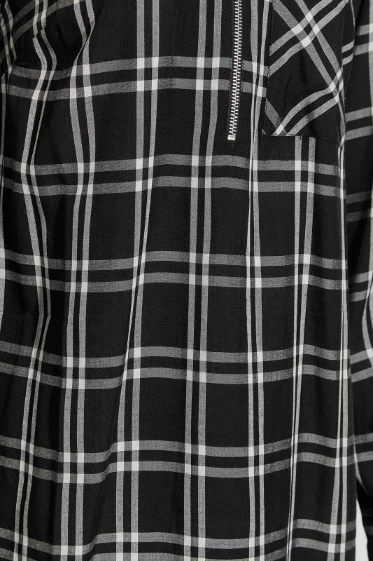 LTS Tall Long Sleeve Black & White Check Shirt 5