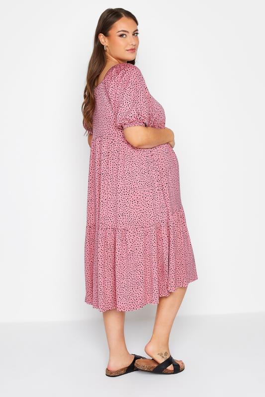 BUMP IT UP MATERNITY Curve Pink Square Neck Midaxi Dress 3