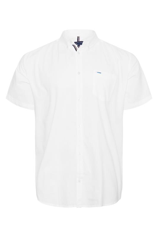 BadRhino Big & Tall White Essential Short Sleeve Oxford Shirt 3