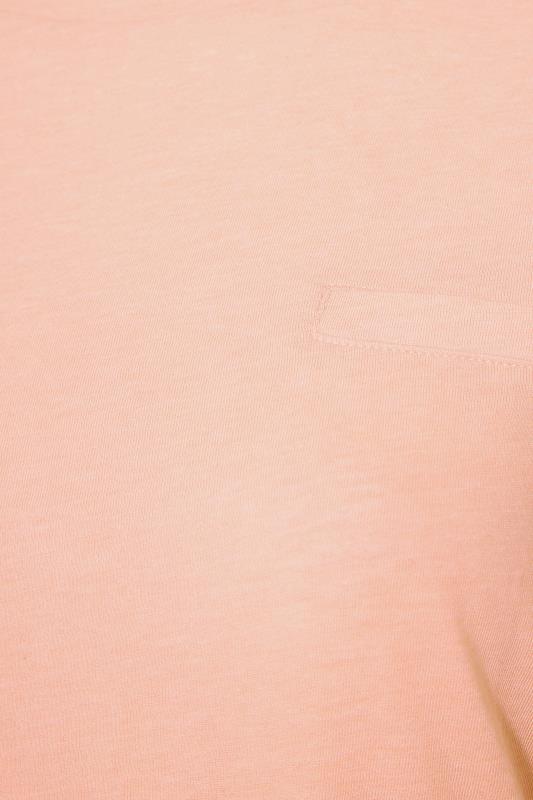 YOURS FOR GOOD Curve Pale Pink Cotton Blend Pocket T-Shirt 5