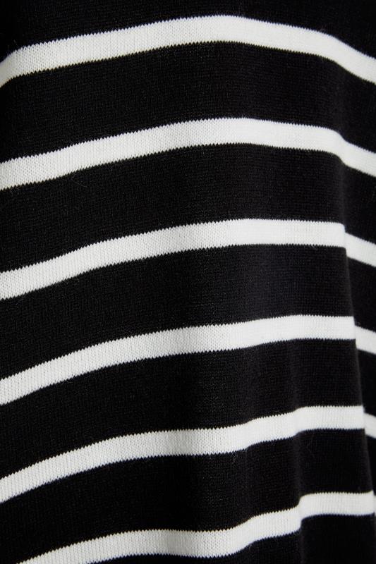 Petite Black Stripe Print Collared Sweater Vest 5