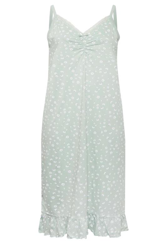 YOURS Plus Size Sage Green Floral Midaxi Nightdress | Yours Clothing  5