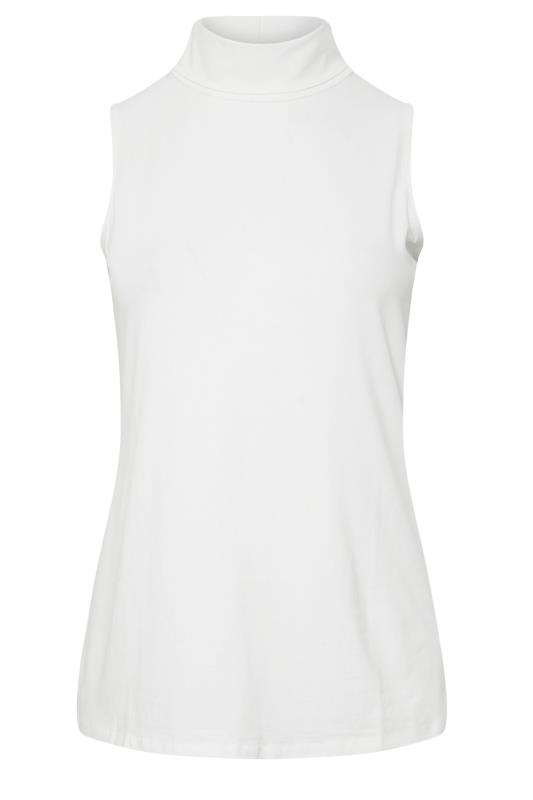 YOURS Plus Size White Turtle Neck Sleeveless Top | Yours Clothing 5