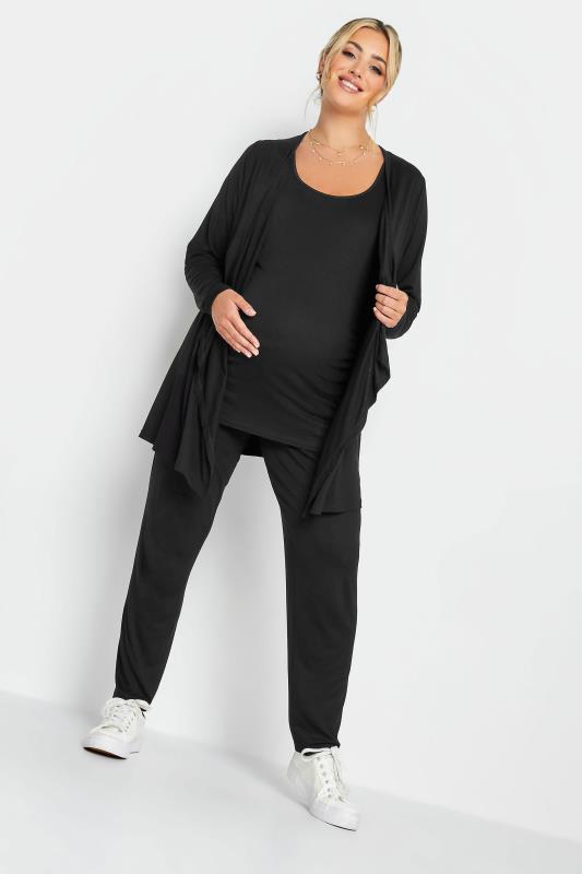 BUMP IT UP MATERNITY Curve Plus Size Black Harem Trousers | Yours Clothing  3