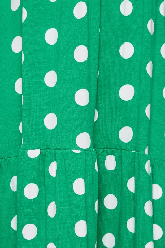 YOURS Plus Size Green Polka Dot Print Sleeveless Maxi Dress | Yours Clothing  5