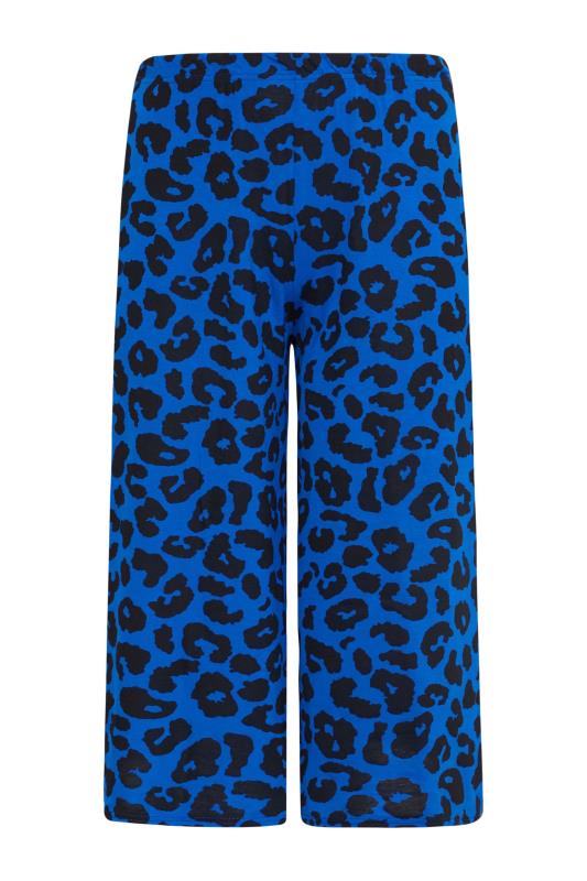Curve Cobalt Blue Leopard Print Wide Leg Culottes_x.jpg