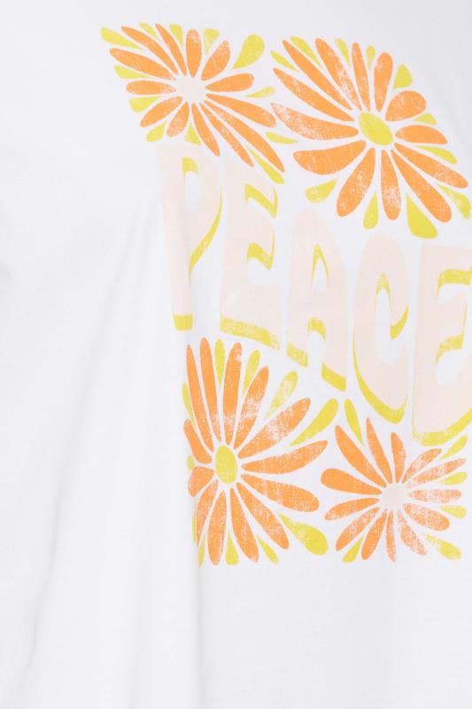 LIMITED COLLECTION Plus Size White 'Peace' Acid Wash T-Shirt | Yours Clothing 7