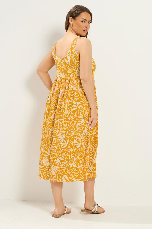 YOURS Plus Size Yellow Sleeveless Maxi Dress | Yours Clothing 2