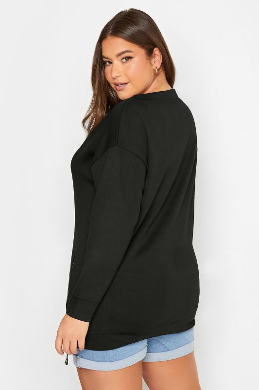 YOURS Curve Plus Size Side Zip Sweatshirt | Yours Clothing 4