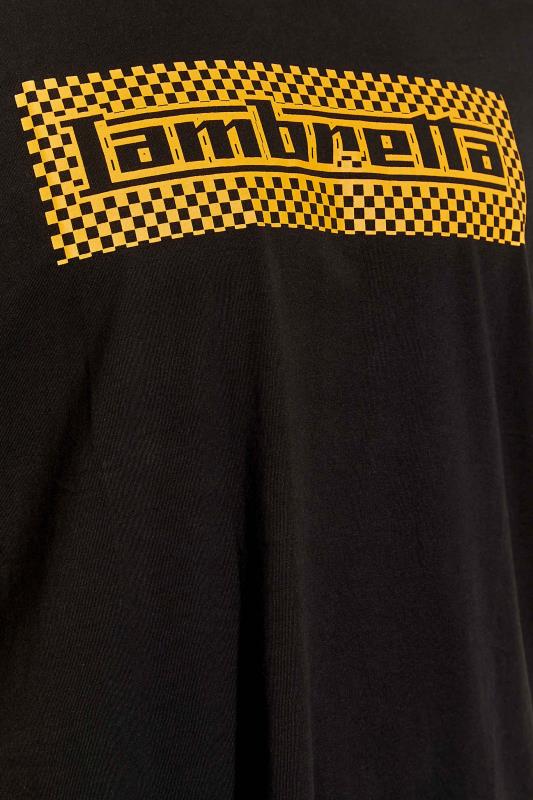 LAMBRETTA Big & Tall Black Two Tone Box Print T-Shirt 2