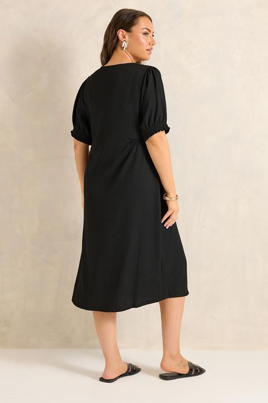 EVANS Curve Black Button Through Midi Dress | Evans 2