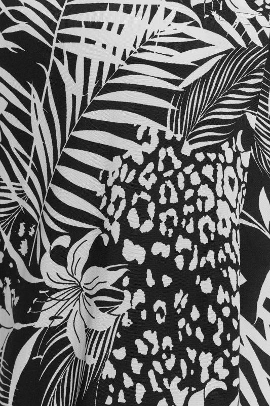 Curve Black & White Palm Print V-Neck Shirt 7