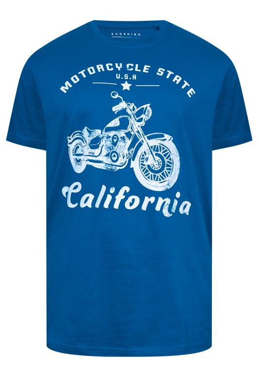 BadRhino Big & Tall Blue 'Motorcycle State' Graphic Print T-Shirt | BadRhino 3