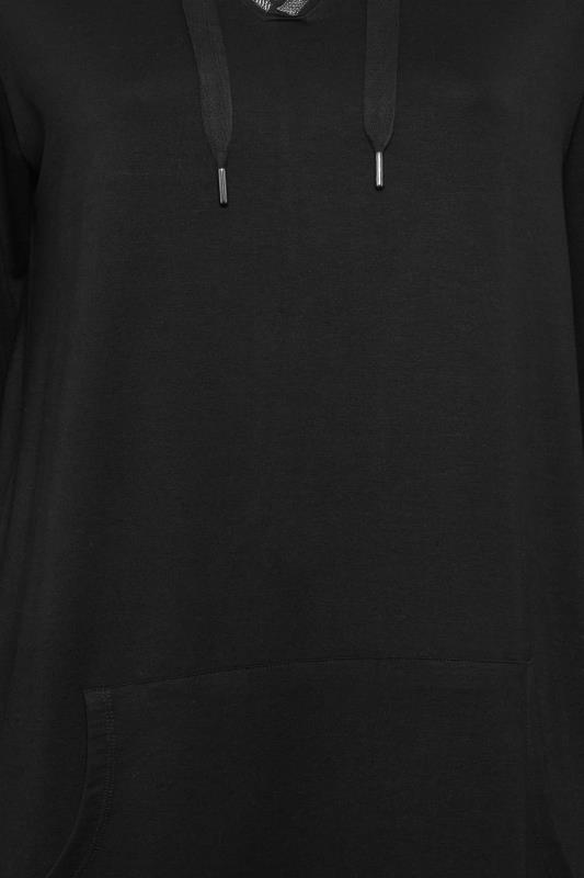 Curve Plus Size Black Hoodie Midi Dress | Yours Clothing 5