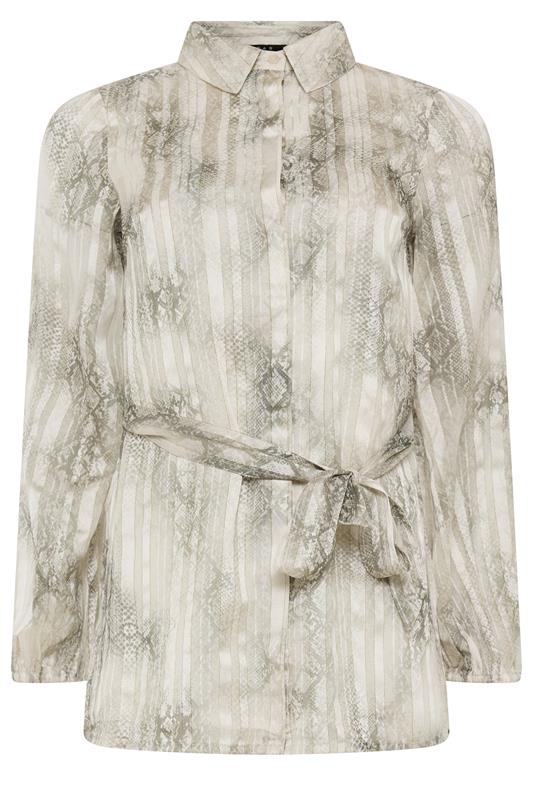STAR Grey Snake Print Tie Belt Longline Shirt | StarByJM 5
