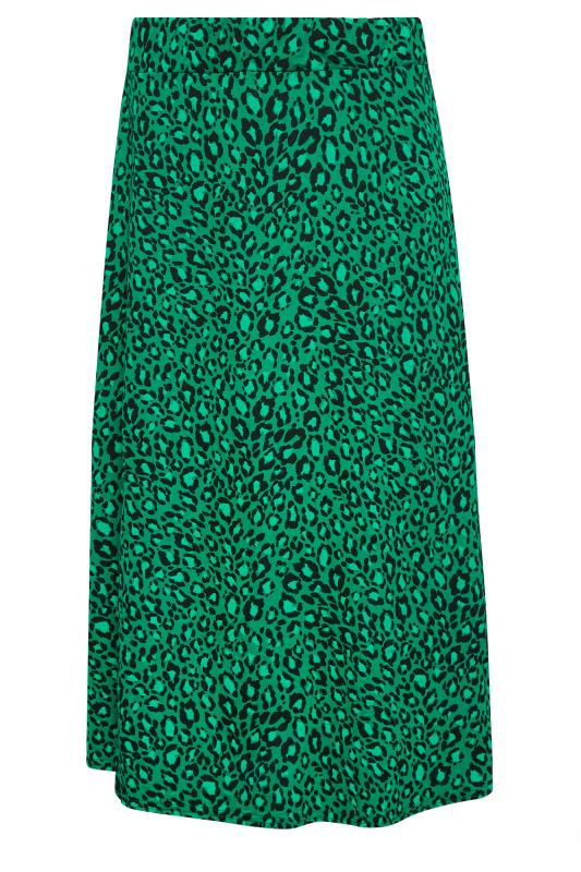M&Co Green Leopard Print Jersey Midi Skirt | M&Co 4