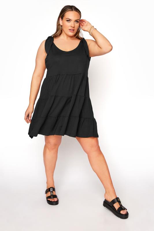 LIMITED COLLECTION Black Tiered Jersey Dress 1