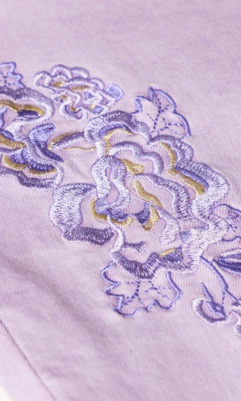 Evans Purple Embroidered Turn Up Denim Jean 8