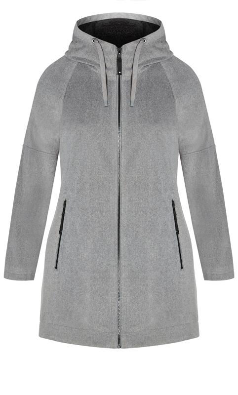 Grey Faux Wool Hood Coat 7