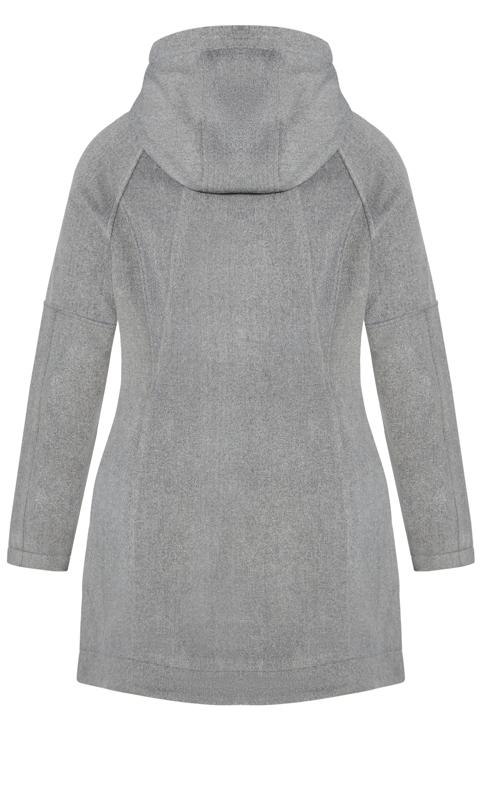 Grey Faux Wool Hood Coat 8