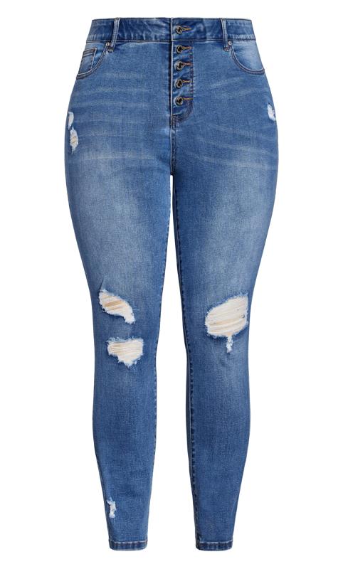 Aveology Blue Mid Wash Denim Harlow Skinny Jeans 7