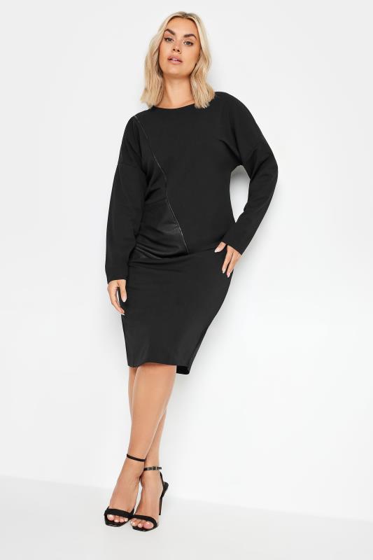 YOURS Curve Black Pocket Front Midi Dress | Yours Clothing 1