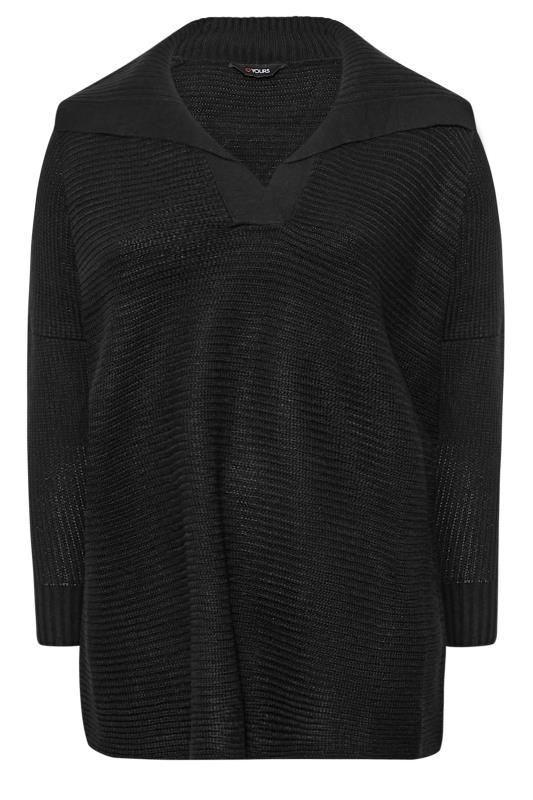 Plus Size Black Oversized Sailor Collar Jumper | Yours Clothing  6