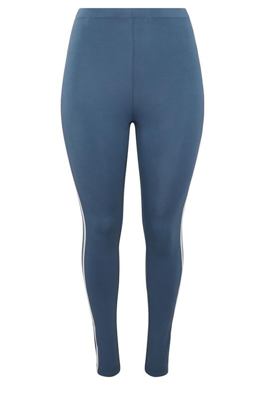 YOURS ACTIVE Plus Size Brown Side Stripe Leggings | Yours Clothing 5